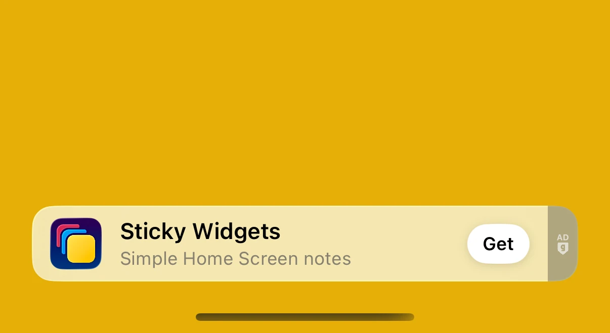 Guild Ads example showing a real ad placement at the bottom of a live iPhone app screen